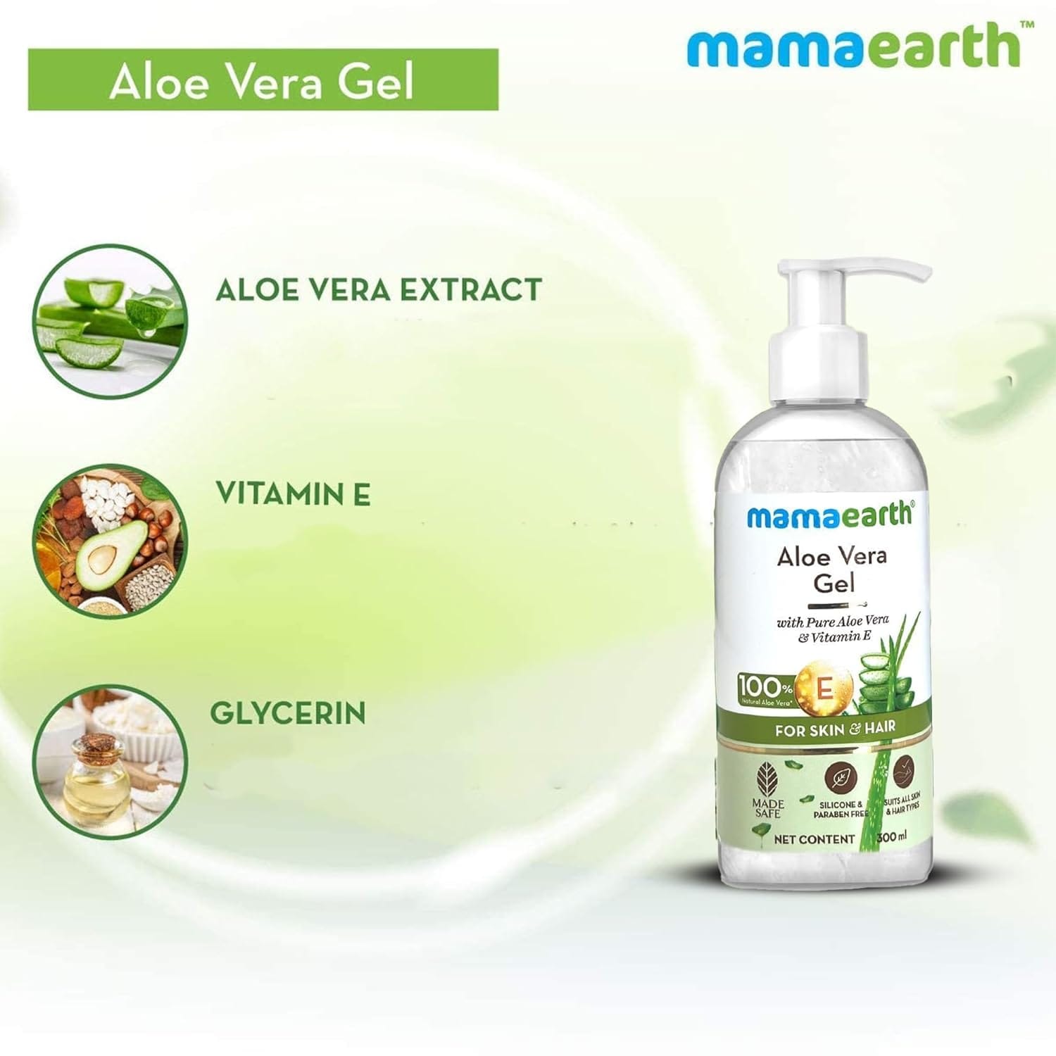 Mamaearth - Aloe vera Gel For Skin & Hair (300ML)