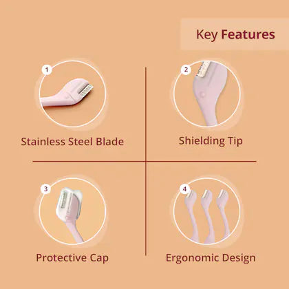 Carmesi - Eyebrow Razor For Salon-Like Eyebrows | Eyebrows,Upper Lip, Targeted Corner Hair | 3 units