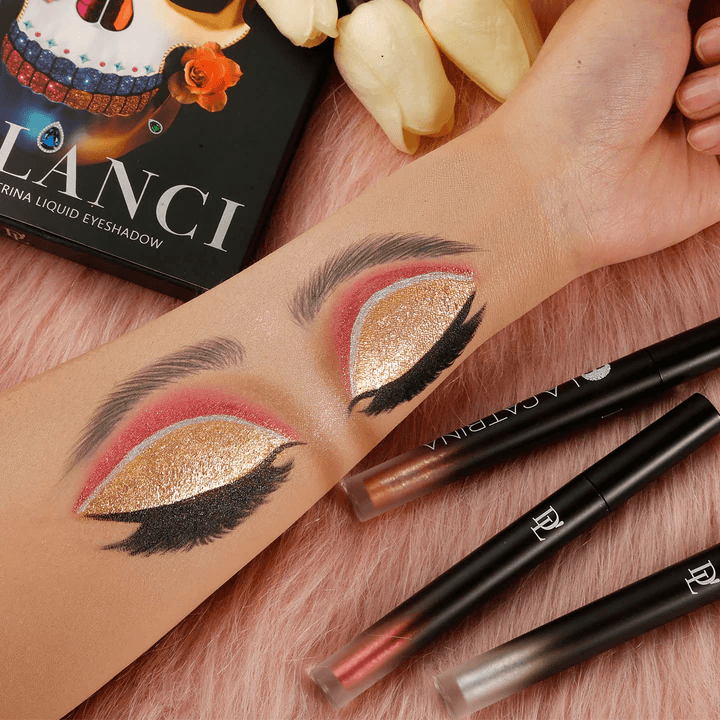 Delanci - 6 Color La Catrina Glitter & Glow Liquid Eyeshadow Set Palette