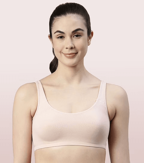ENAMOR - (SB06) LOW IMPACT BRA - (COLOR - PEARL) - 01N