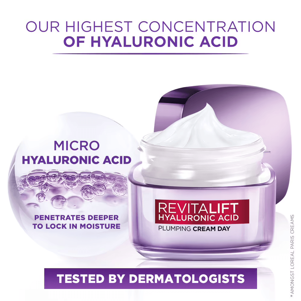 Loreal Paris - Revitalift Hyaluronic Acid Plumping Day Cream (15mL)