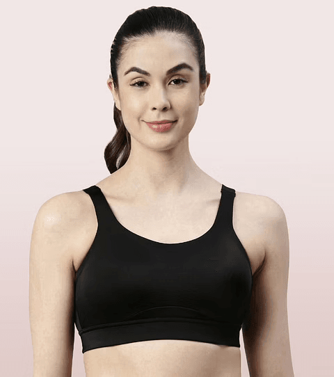 ENAMOR - CONVERTIBLE BACK HIGH IMPACT SPORTS BRA (COLOR - BLACK - SB18 - 01N)