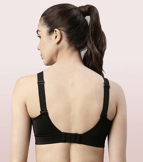 ENAMOR - CONVERTIBLE BACK HIGH IMPACT SPORTS BRA (COLOR - BLACK - SB18 - 01N)