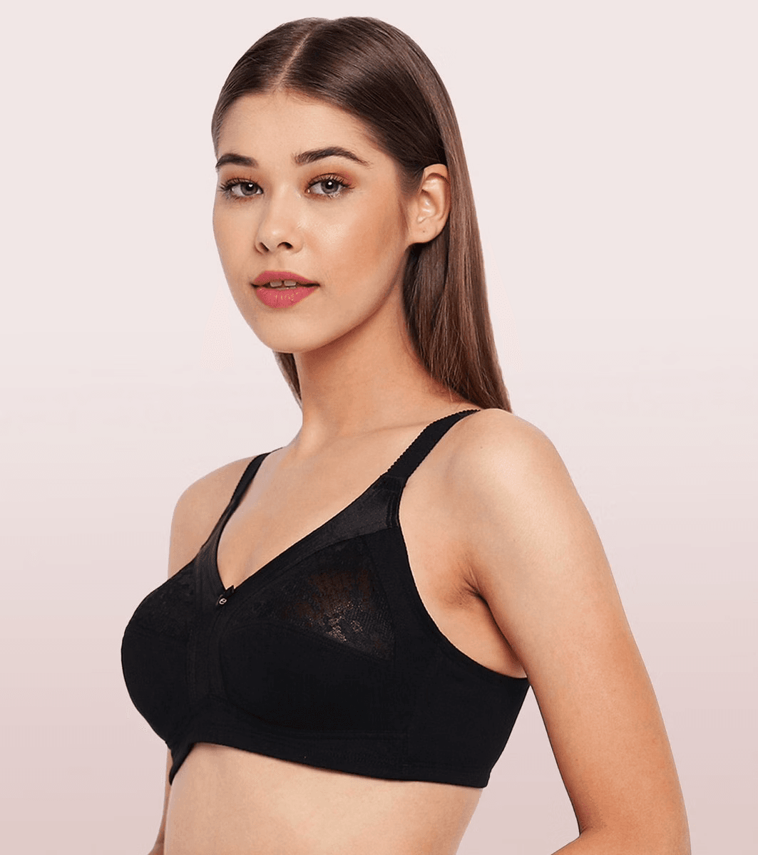 ENAMOR - (A014 - 01N) SUPER CONTOURING M-FRAME FULL SUPPORT BRA (COLOR - BLACK)