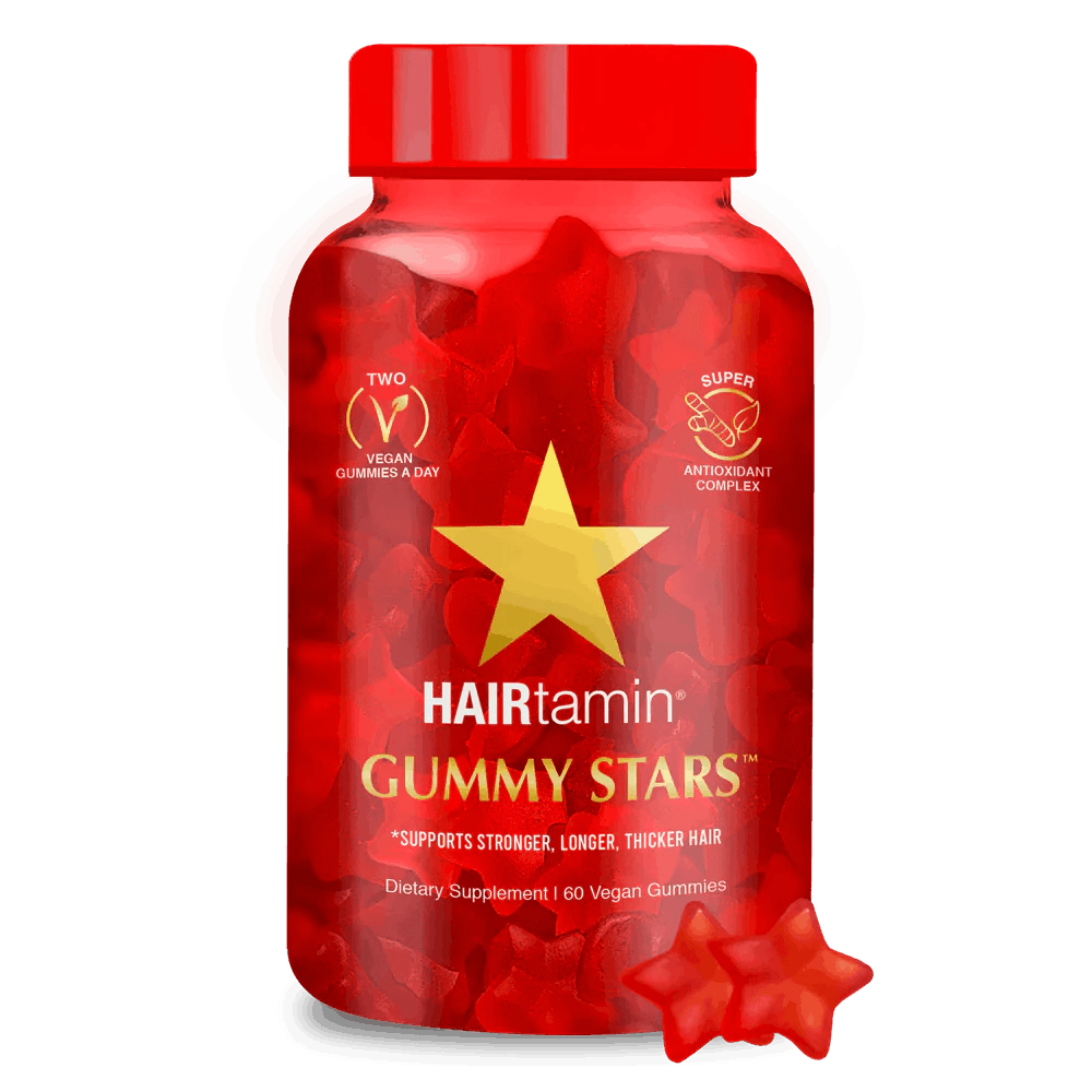 Hairtamin - GUMMY STARS™ ONE MONTH SUPPLY | TWO VEGAN GUMMIES A DAY (60 Vegan Gummies)