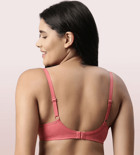 ENAMOR - (A042 - 01N) SIDE SUPPORT SHAPER SUPIMA COTTON EVERYDAY BRA (COLOR - TOMATO MELANGE)
