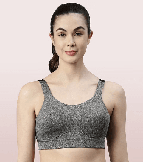 ENAMOR - CONVERTIBLE BACK HIGH IMPACT SPORTS BRA (COLOR - GREY MELANGE - SB18 - 01N)