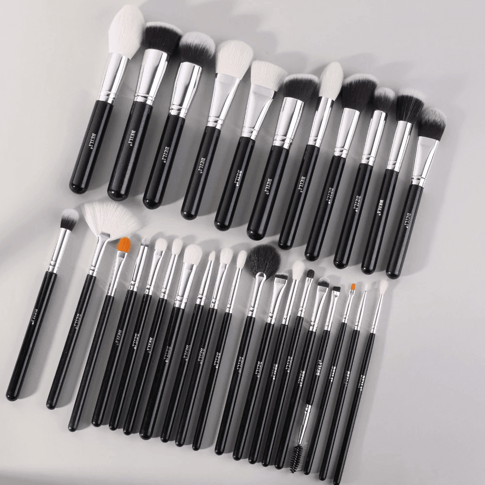 Beili - Black Makeup Brushes Set (30Pcs) With Fan