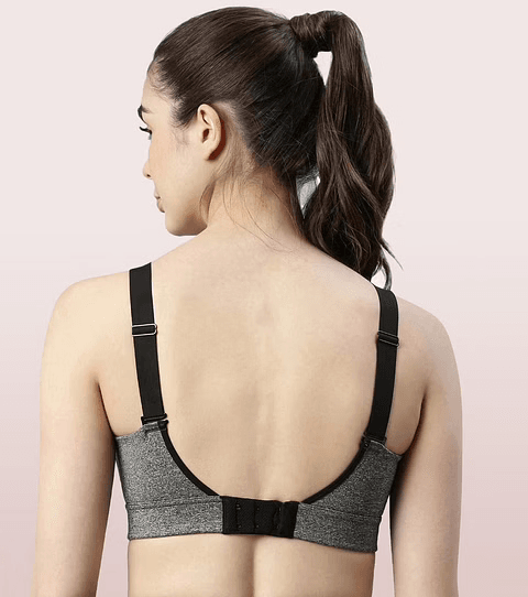 ENAMOR - CONVERTIBLE BACK HIGH IMPACT SPORTS BRA (COLOR - GREY MELANGE - SB18 - 01N)