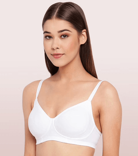 ENAMOR - (A042 - 01N) SIDE SUPPORT SHAPER SUPIMA COTTON EVERYDAY BRA (COLOR - WHITE)