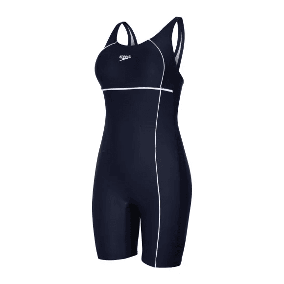 Speedo - Classic Racerback Legsuit - Navy - White (#8069945332) 01N