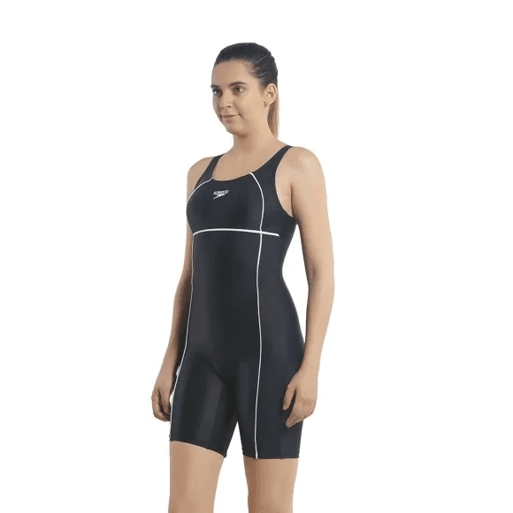 Speedo - Classic Racerback Legsuit - Navy - White (#8069945332) 01N