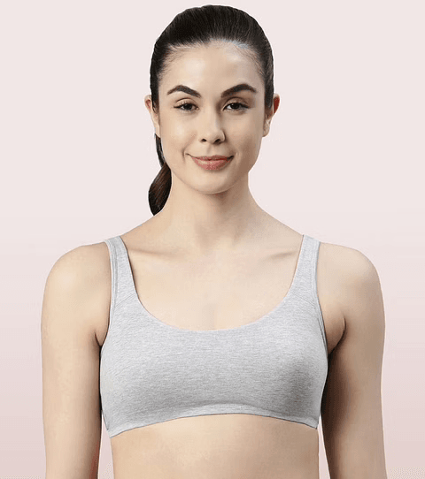 ENAMOR - (SB06) LOW IMPACT BRA - (COLOR - GREY MELANGE) - 01N