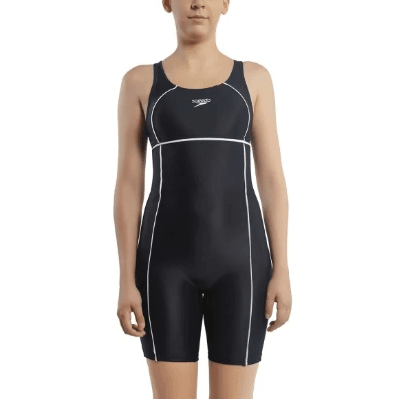 Speedo - Classic Racerback Legsuit - Navy - White (#8069945332) 01N