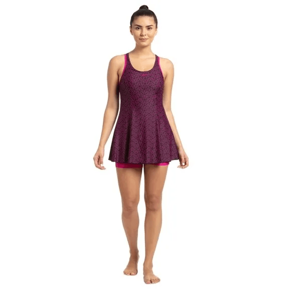 Speedo - Allover Swimdress - Black - Electric Pink (#808876B344) 01N
