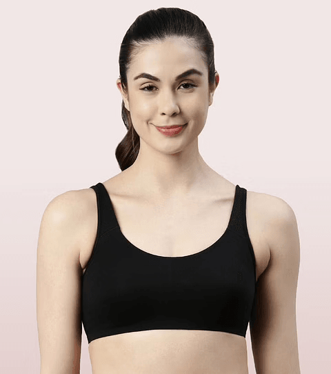 ENAMOR - (SB06) LOW IMPACT BRA - (COLOR - BLACK) - 01N