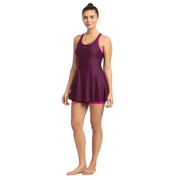 Speedo - Allover Swimdress - Black - Electric Pink (#808876B344) 01N