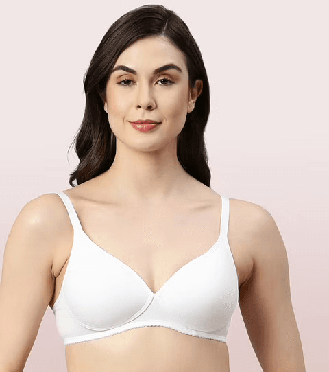 ENAMOR - PERFECT COVERAGE SUPIMA COTTON T-SHIRT BRA (A039 - 01N - COLOR - WHITE)