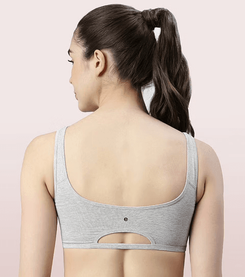 ENAMOR - (SB06) LOW IMPACT BRA - (COLOR - GREY MELANGE) - 01N