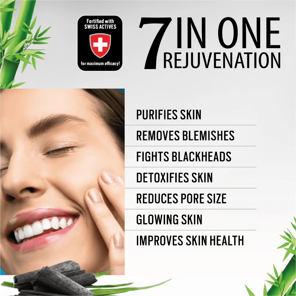 VLCC - Activated Bamboo Charcoal Facial Kit 7 In 1 (300g) + Free VLCC Rose Water Toner (100mL)