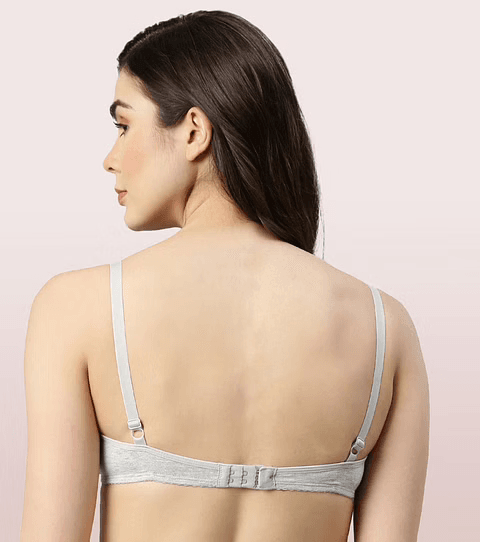 ENAMOR - PERFECT COVERAGE SUPIMA COTTON T-SHIRT BRA (A039 - 01N - COLOR - Grey Melange)