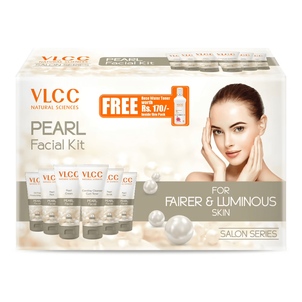VLCC - Pearl Facial Kit + FREE Rose Water Toner Worth Rs 170 (300g + 100mL)