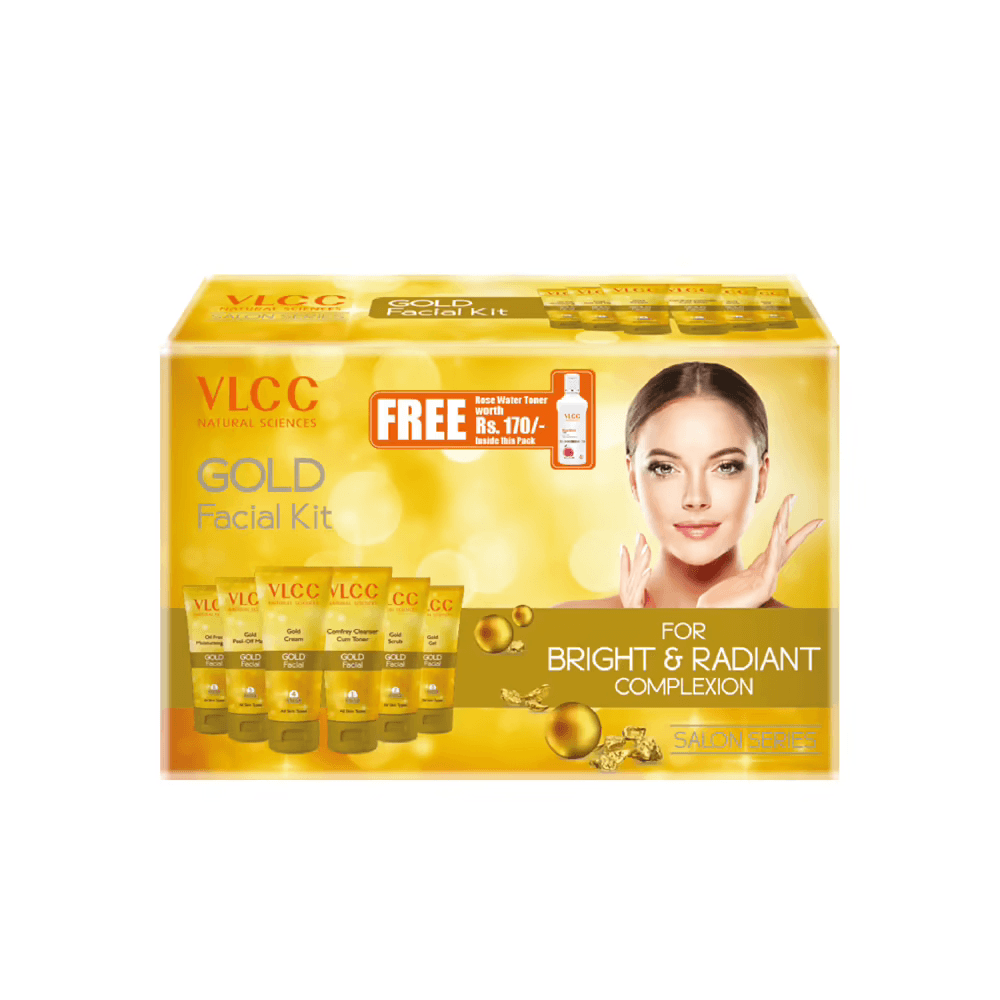 VLCC - Gold Facial Kit + FREE Rose Water Toner Worth Rs 170 (300g + 100mL)