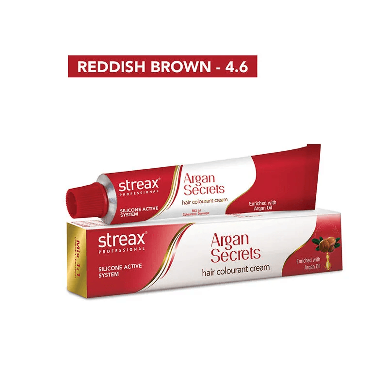 Streax Professional - Argan Secrets Hair Colourant Cream - (Reddish Brown 4.6) (60gm)