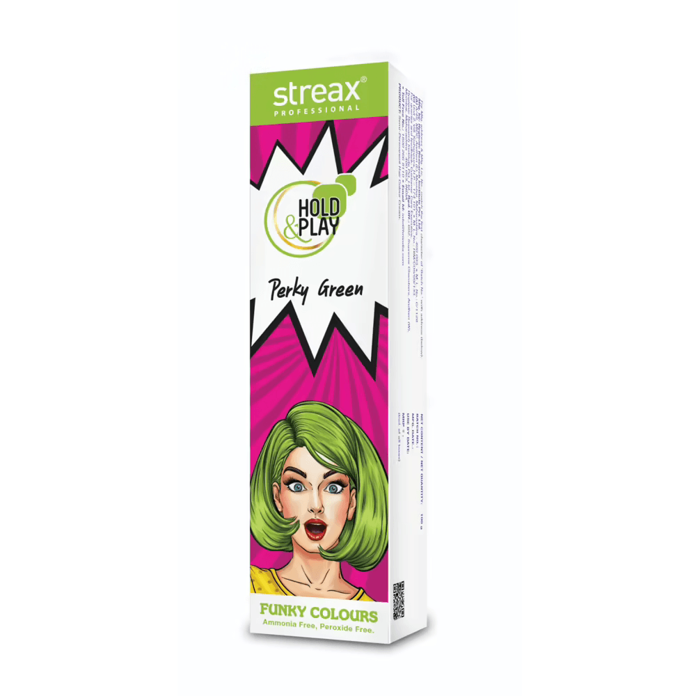 Streax Professional - Hold & Play Funky Colours - Perky Green (100gm)