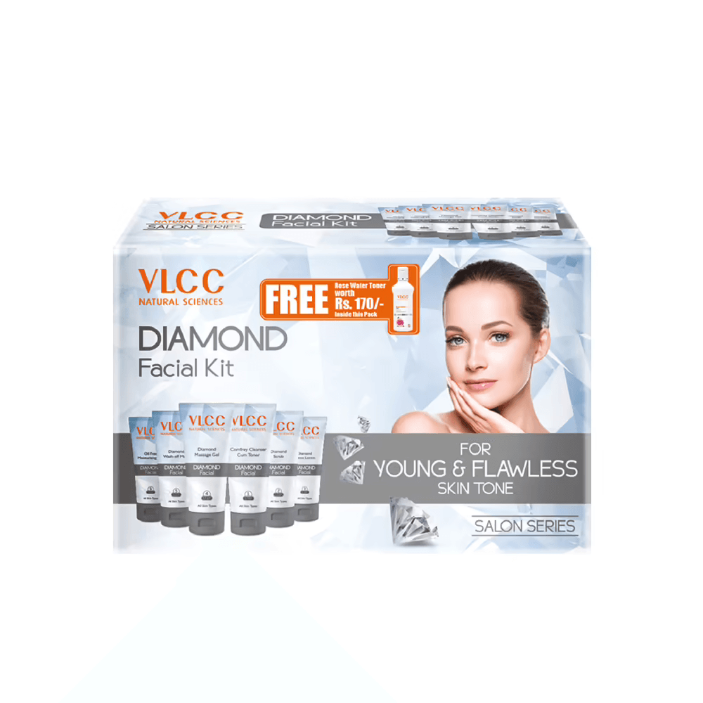 VLCC - Diamond Facial Kit + FREE Rose Water Toner Worth Rs 170 (300g + 100mL)
