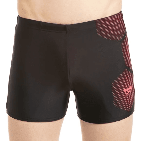 SPEEDO – TECH PLACEMENT AQUASHORT – BLACK – PHOENIX RED (#811354B023 SIZE – 32) 01N