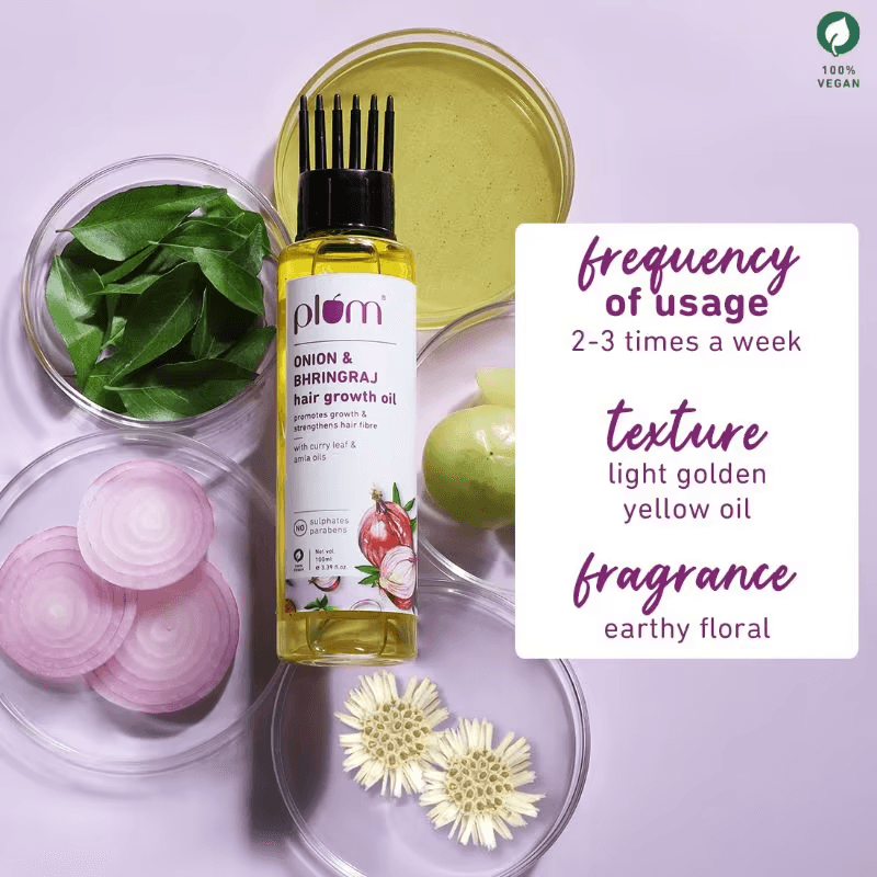 Plum - Onion And Bhringraj Hair Growth Oil (100mL)