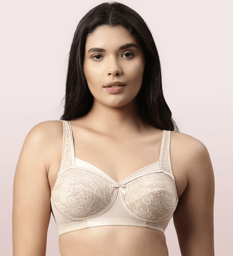 ENAMOR - (FB06) FULL SUPPORT CLASSIC LACE LIFT BRA - 01N (Color - Paleskin)