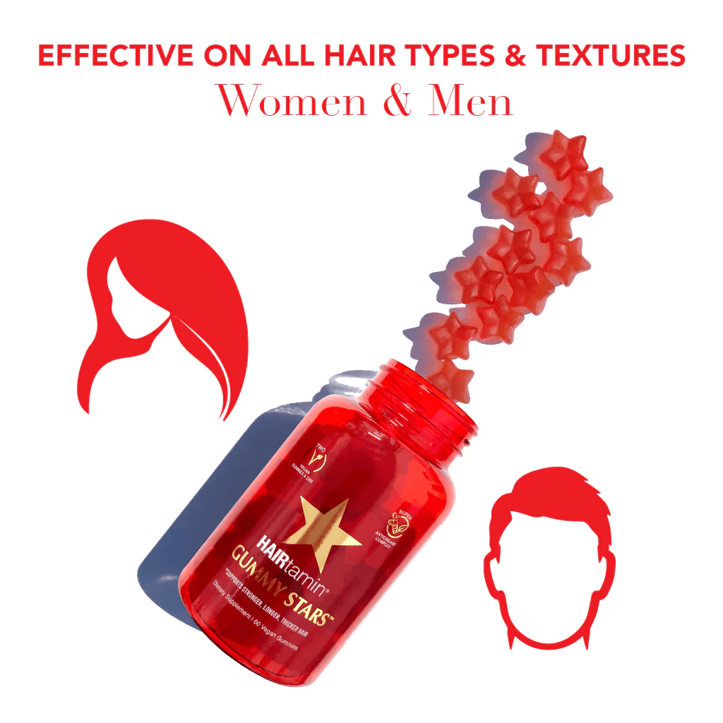 HAIRtamin - Fast Hair Growth Biotin Vitamins Supports Stronger Longer Thicker Supplement one pack (30 Vegan Gummies)