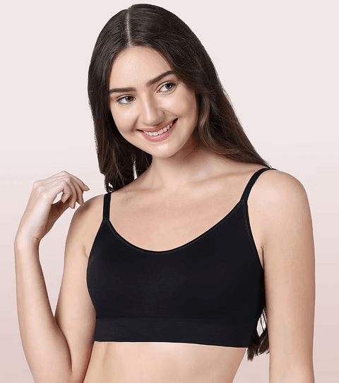 ENAMOR - ULTIMATE COMFORT SMOOTHENING NO PINCH T-SHIRT BRA (COLOR - BLACK - 01N - F037)