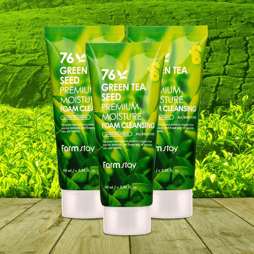 Farm stay - 76 Green Tea Seed Premium Moisture Foam Cleansing (100ml)
