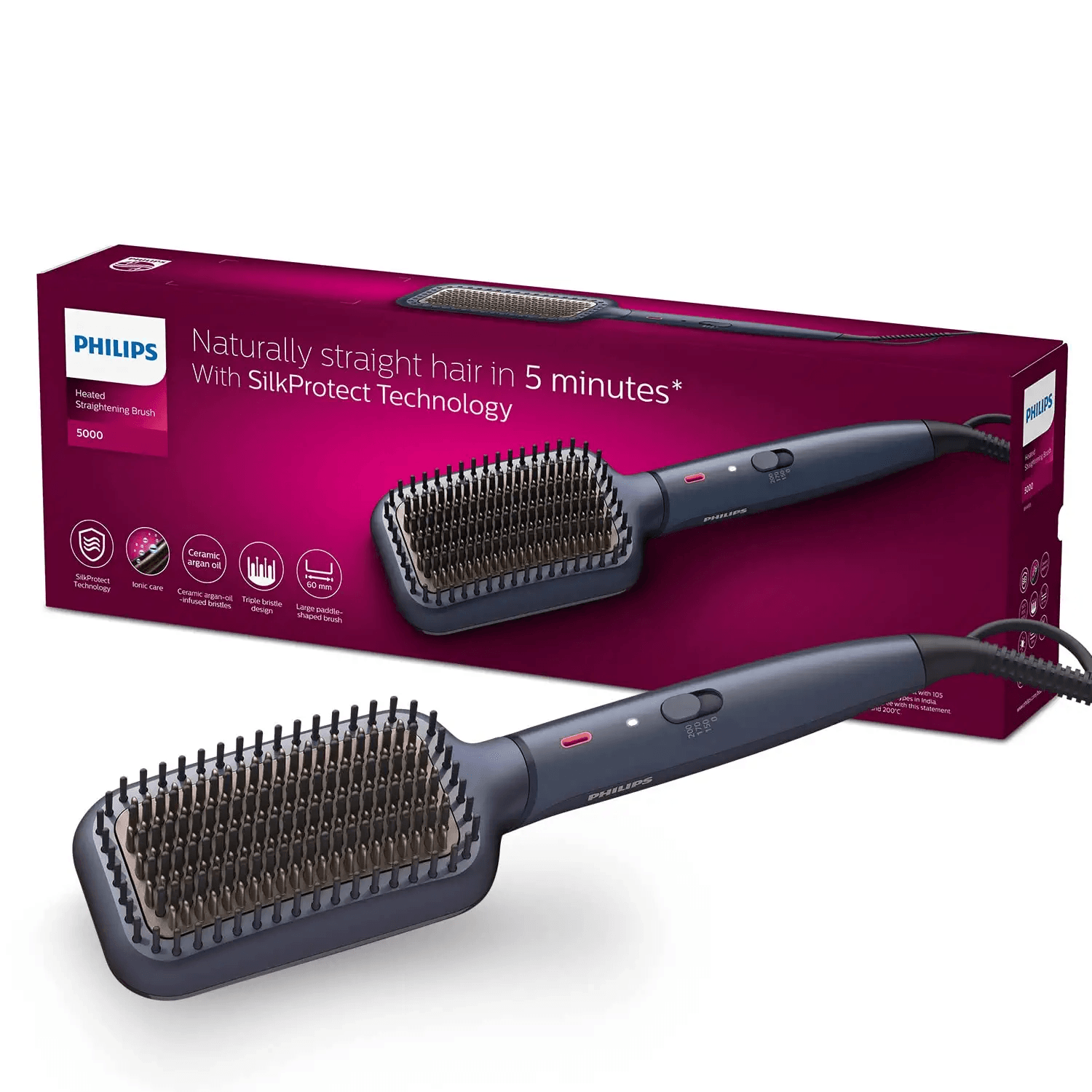 Philips - Heated Straightening Brush (BHH885/10)