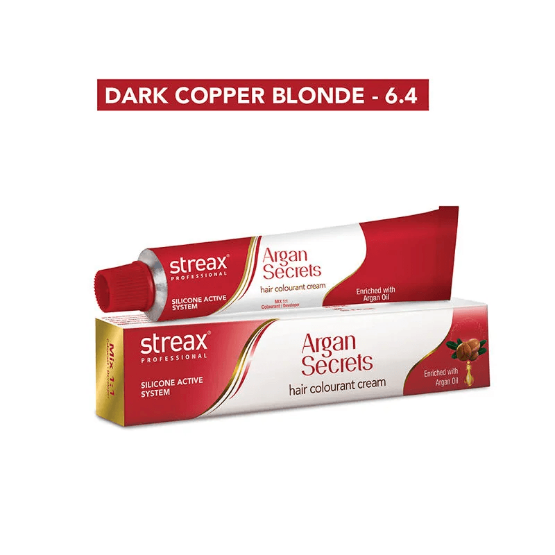 Streax Professional - Argan Secrets Hair Colourant Cream - (Dark Copper Blonde 6.4) (60gm)