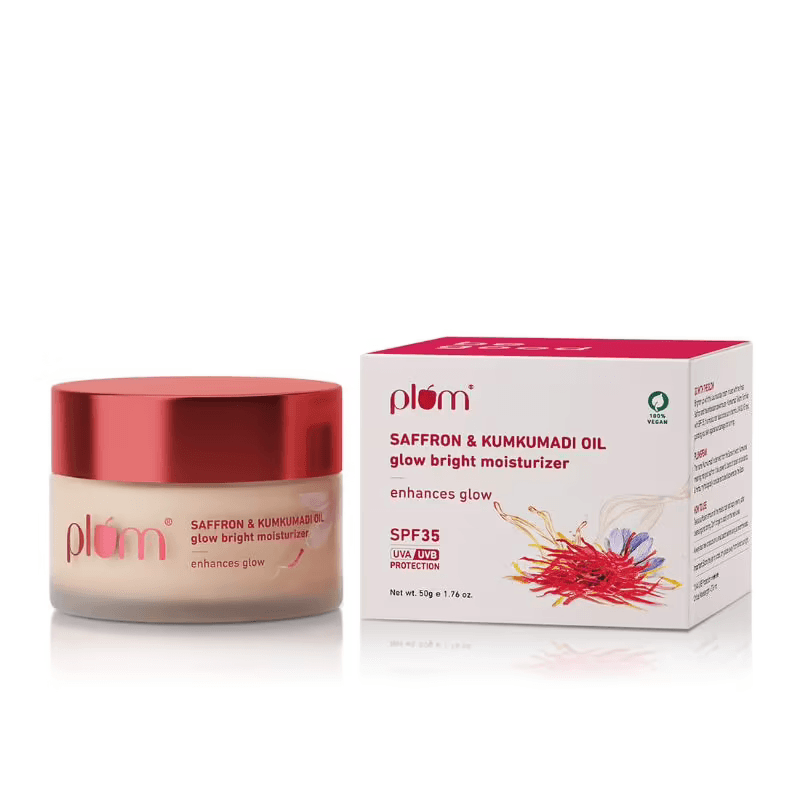 Plum - Saffron & Kumkumadi Oil Glow Bright Moisturizer With SPF 35 (50g)