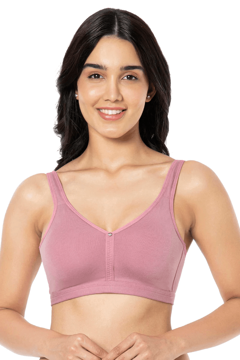 AMANTE - Cotton Chic Support Solid Non Padded Non-Wired Bra (Mesa Rose) - BRA93101- 01N