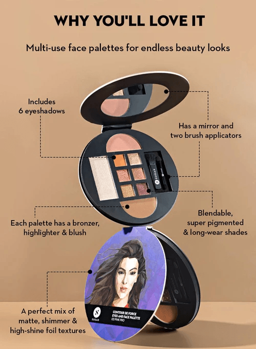 Sugar - Contour De Force Eyes And Face Palette - 01 Warm Win