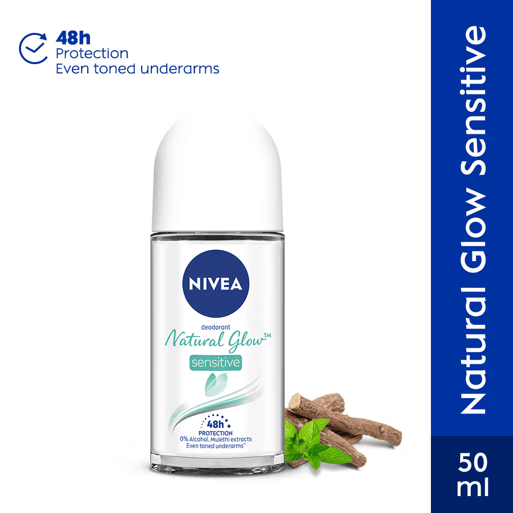 Nivea - Natural Glow Sensitive Roll On Bottle - 50mL
