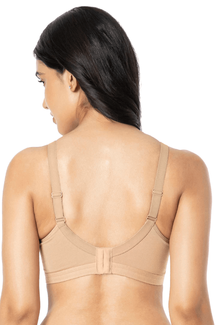 AMANTE - Cotton Chic Support Solid Non Padded Non-Wired Bra - (Sandalwood) - BRA93101 - 1N