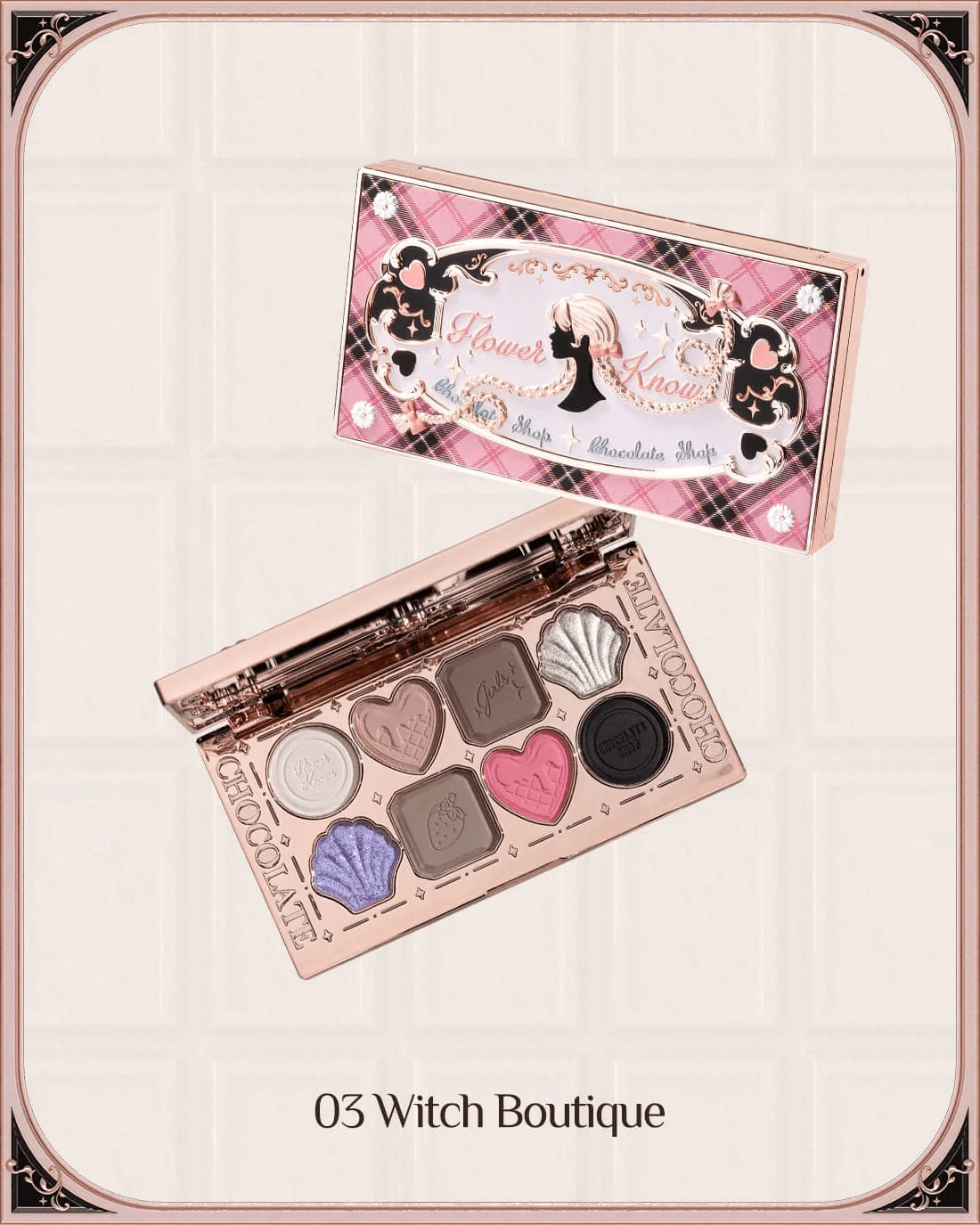 FLOWER KNOWS – CHOCOLATE WONDER-SHOP EIGHT-COLOR EYESHADOW PALETTE (03 Witch Boutique)