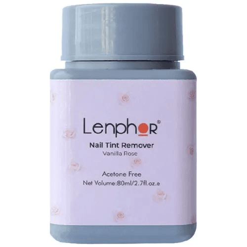 Lenphor - Nail Tint Remover - Removes Nail Paint Stains Instantly, Acetone Free (80mL) Vanilla Rose