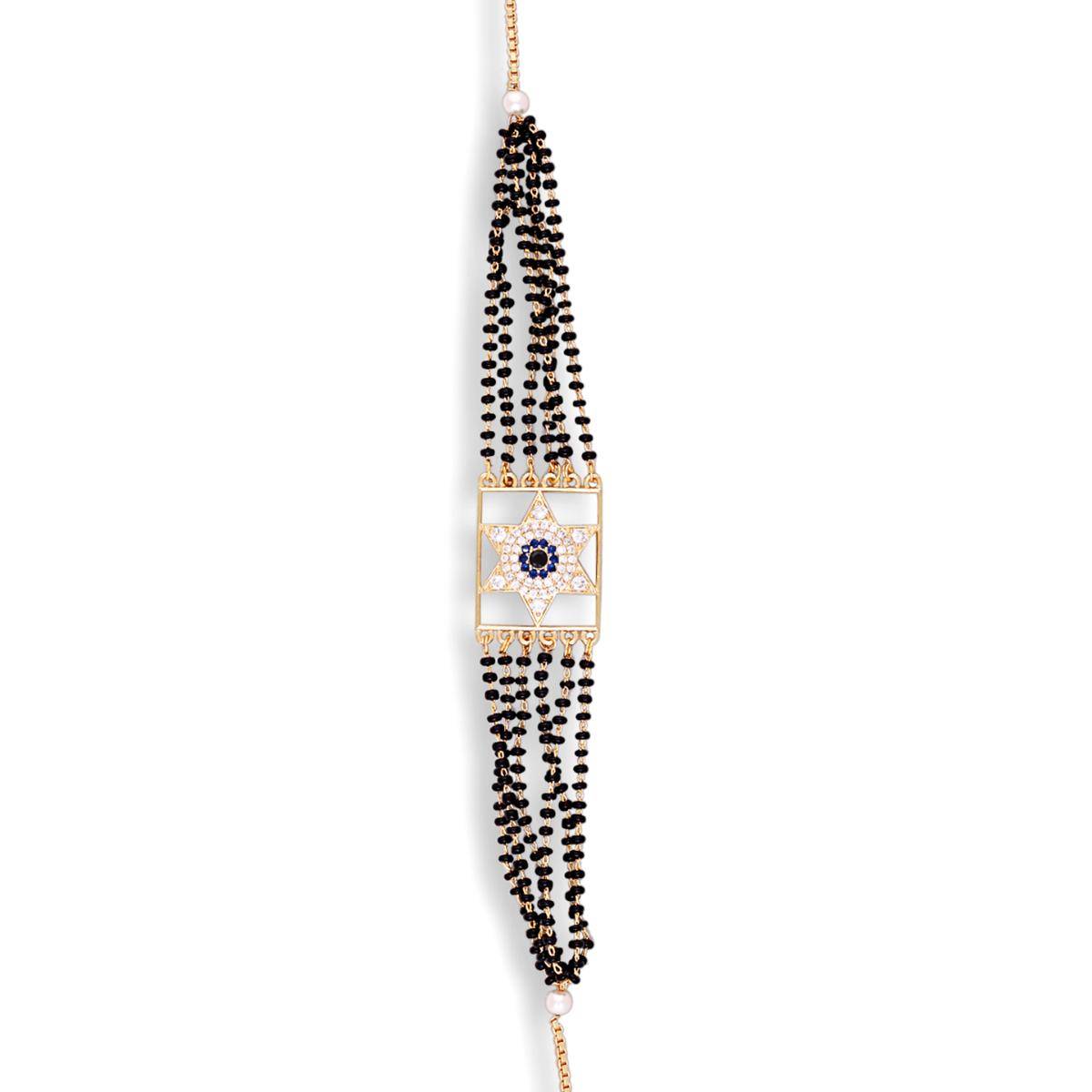 Abdesigns Gold Plated Evil Eye Star Mangalsutra Bracelet