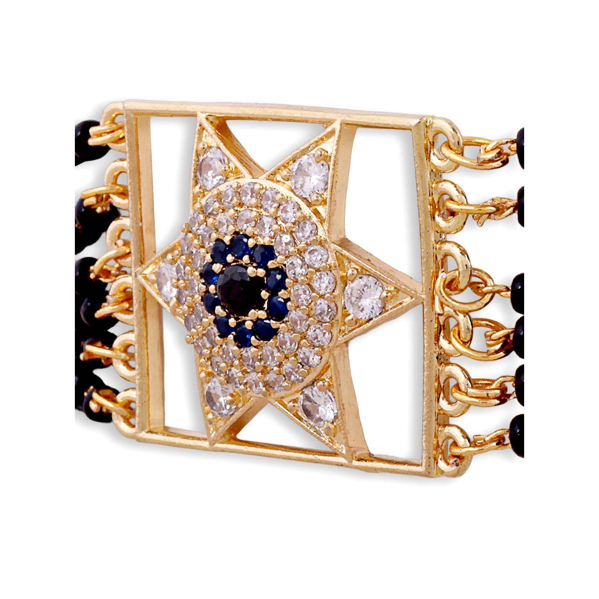 Abdesigns Gold Plated Evil Eye Star Mangalsutra Bracelet