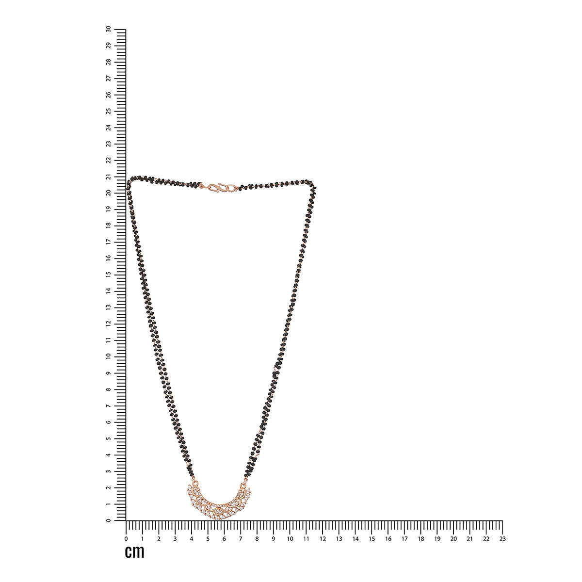Aatmana Black Rose Gold-Plated Ad-Studded and Beaded Mangalsutra