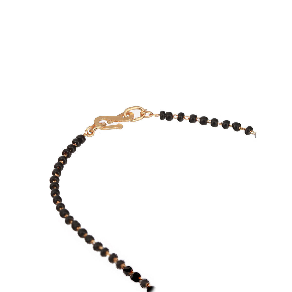 Aatmana Rose Gold-Plated Black Beaded and Ad-Studded Mangalsutra · One Size