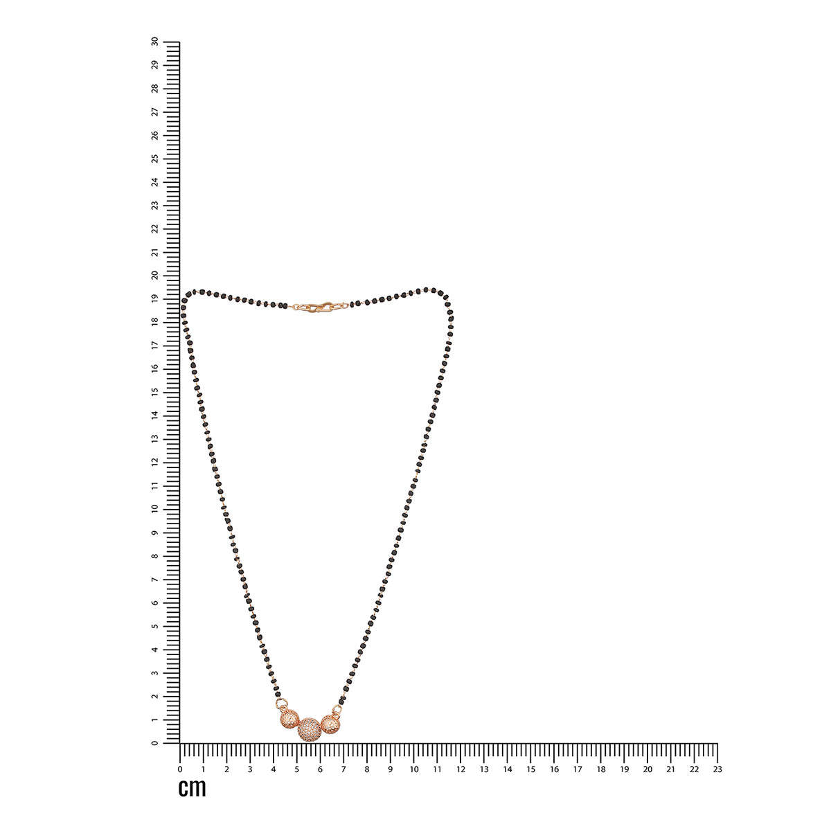 Aatmana Black- Rose Gold Plated Beaded and Ad Studded Mangalsutra